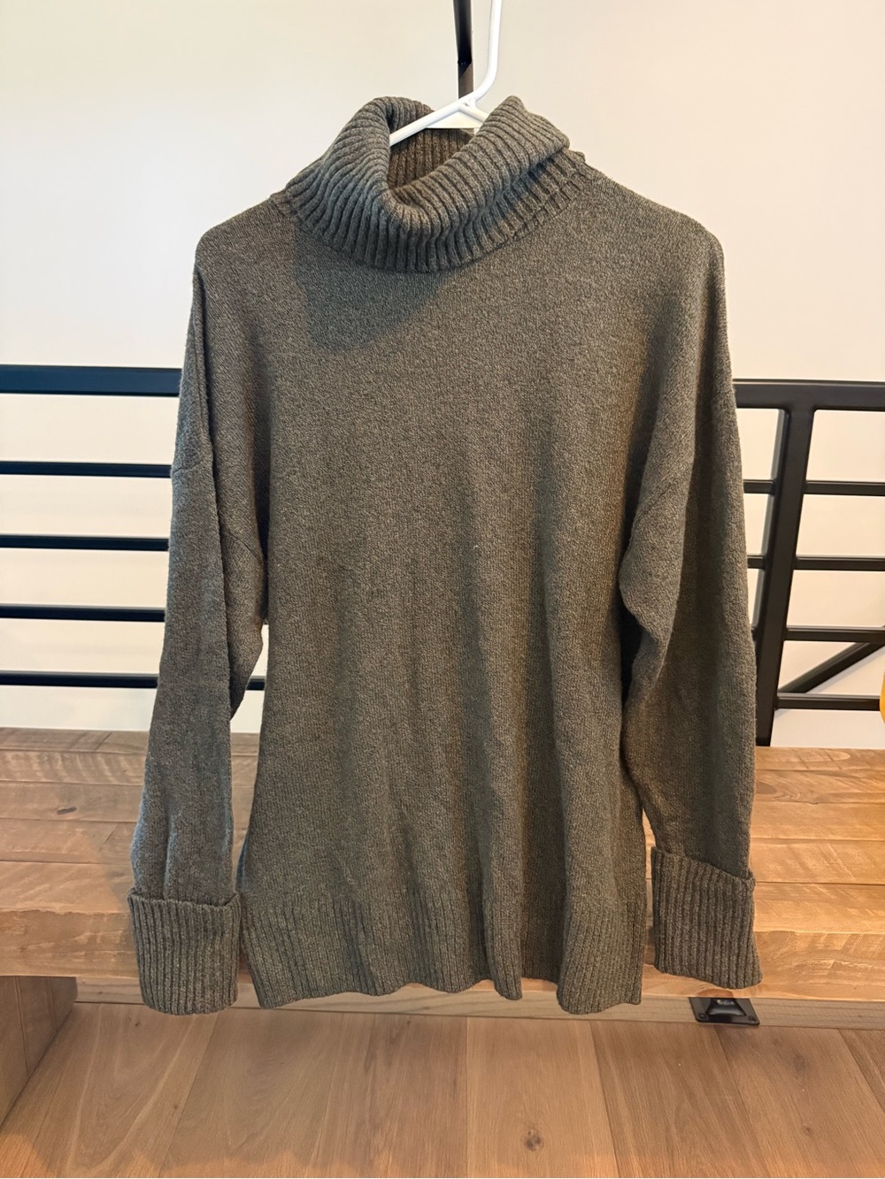 Womens Olive Green Turtleneck Sweater